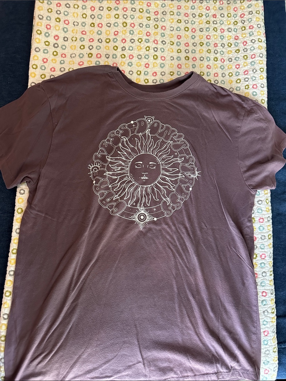 Women's Purple Graphic Sun Print T-Shirt